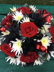 Black White and Red posy