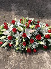 Rose and Lilly double ended casket spray