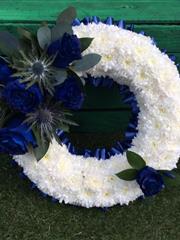 Blue and white based wreath