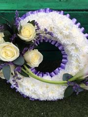 Lilac and white based wreath