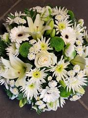 White cream and green posy