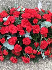 Carnation and spray Carnation double ended casket spray 