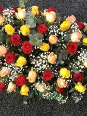 Luxury Mixed rose double ended casket spray 