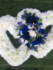 Double heart tribute no ribbon 