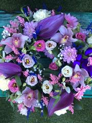 Mixed anthurium wreath