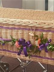 Wicker Casket Garland and mini sprays 