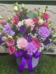 Butterfly Hatbox in pink and purple 